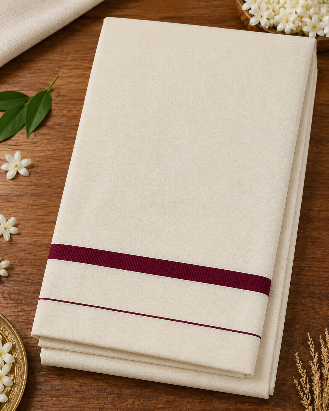 Pure Cotton Puliyilakkara Saree - SRPKN049