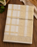 Pure Handloom Check Design Saree (100/100 Count) with Running Blouse - SRHKN021