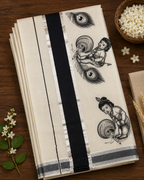 Power Loom Black & Silver Unni Kannan Print Saree with Running Blouse - SRPKN034