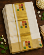 Pure Handloom Plain Multi-Color Box Saree with Running Blouse - SRHKL027