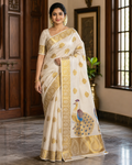 Elegant Tissue Saree with Peacock Embroidery - SRPKL040