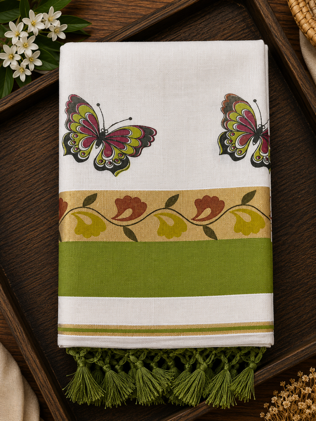 Tissue Saree with Butterfly Print  - SRPKL048