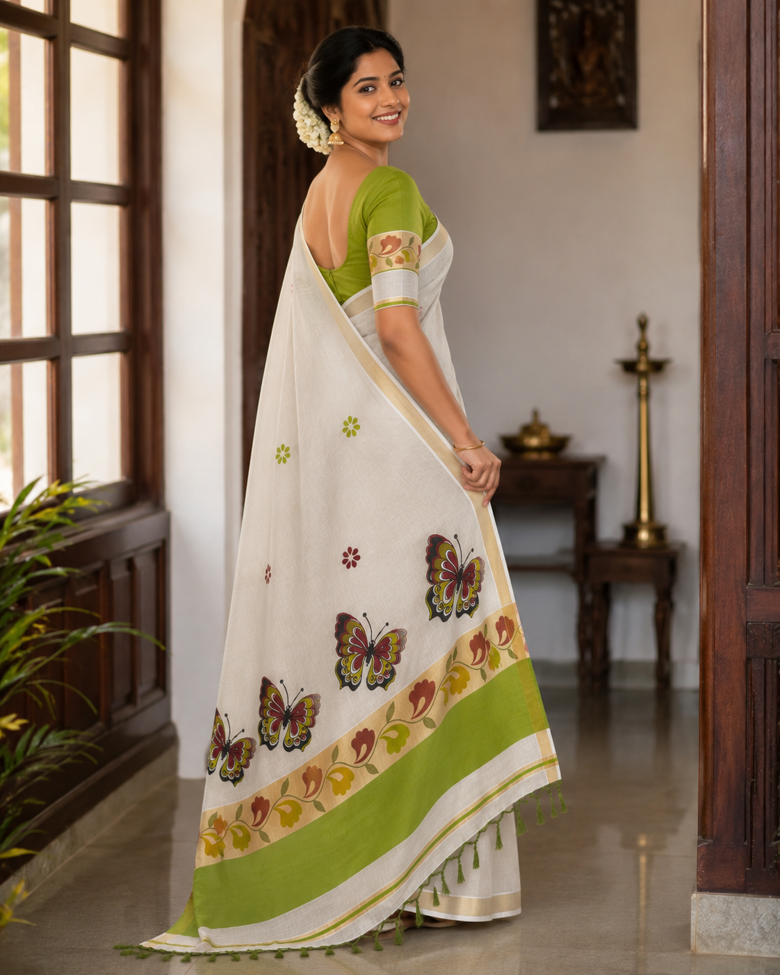 Tissue Saree with Butterfly Print  - SRPKL048