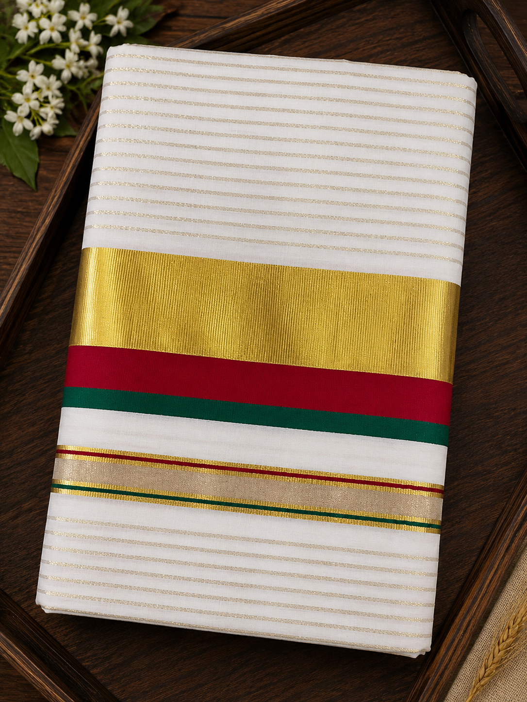 Pure Cotton Tissue Stripes Saree - SRPKL037