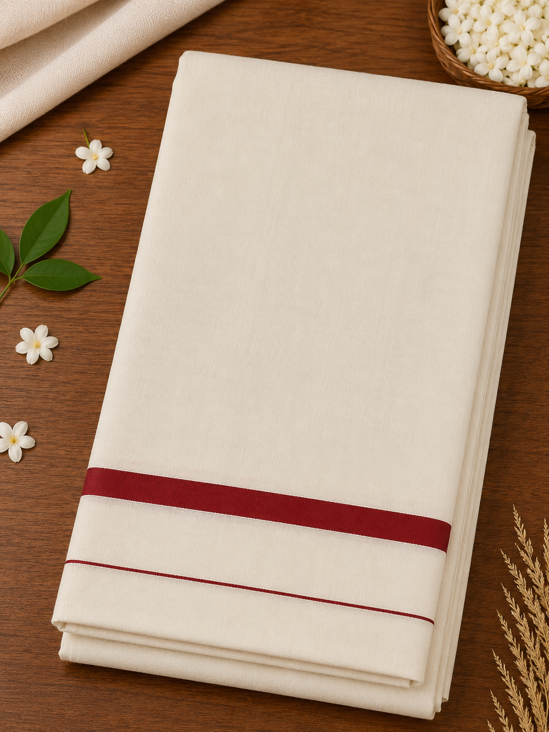 Pure Cotton Puliyilakkara Saree - SRPKN049