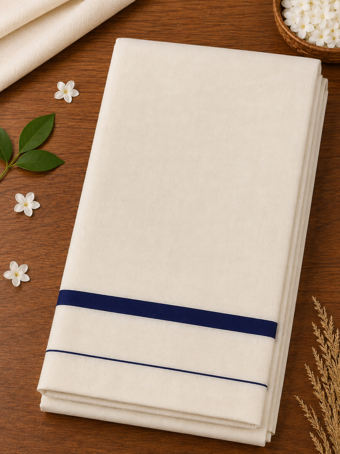 Pure Cotton Puliyilakkara Saree - SRPKN049