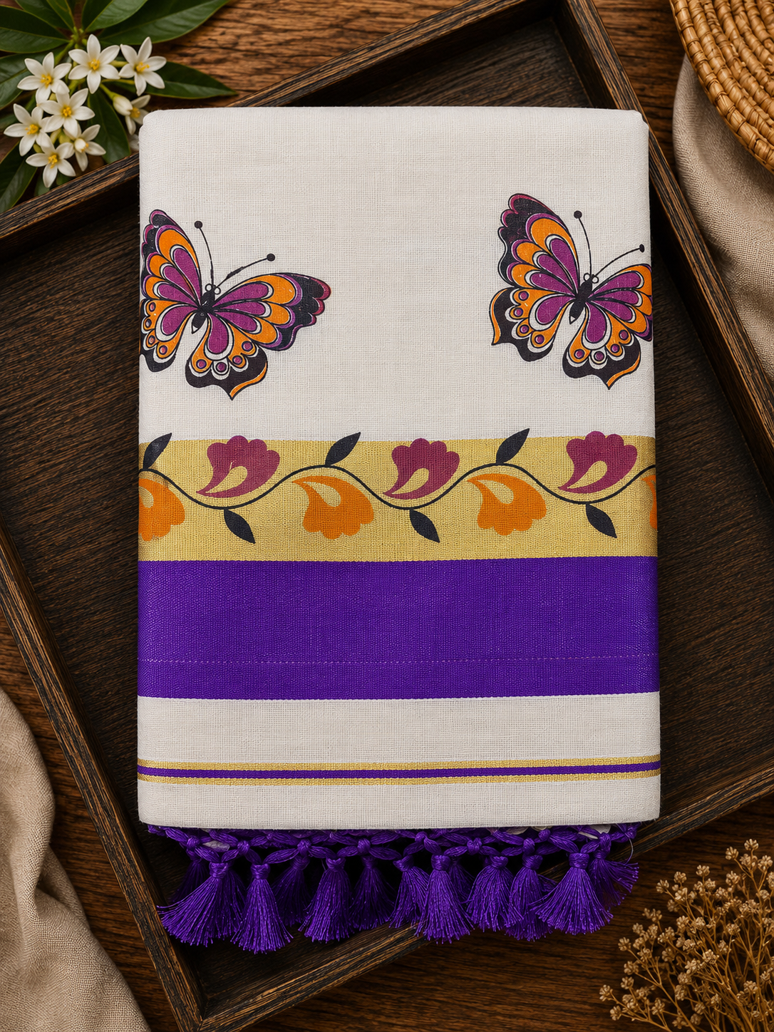Tissue Saree with Butterfly Print  - SRPKL048
