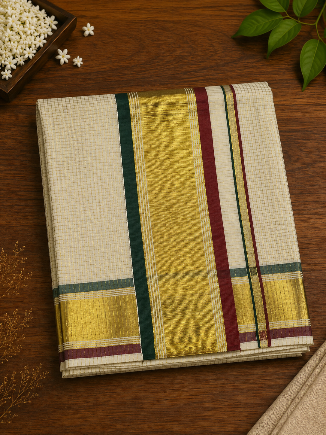 Elegant Multi-Color Tissue Saree with Big Golden Border