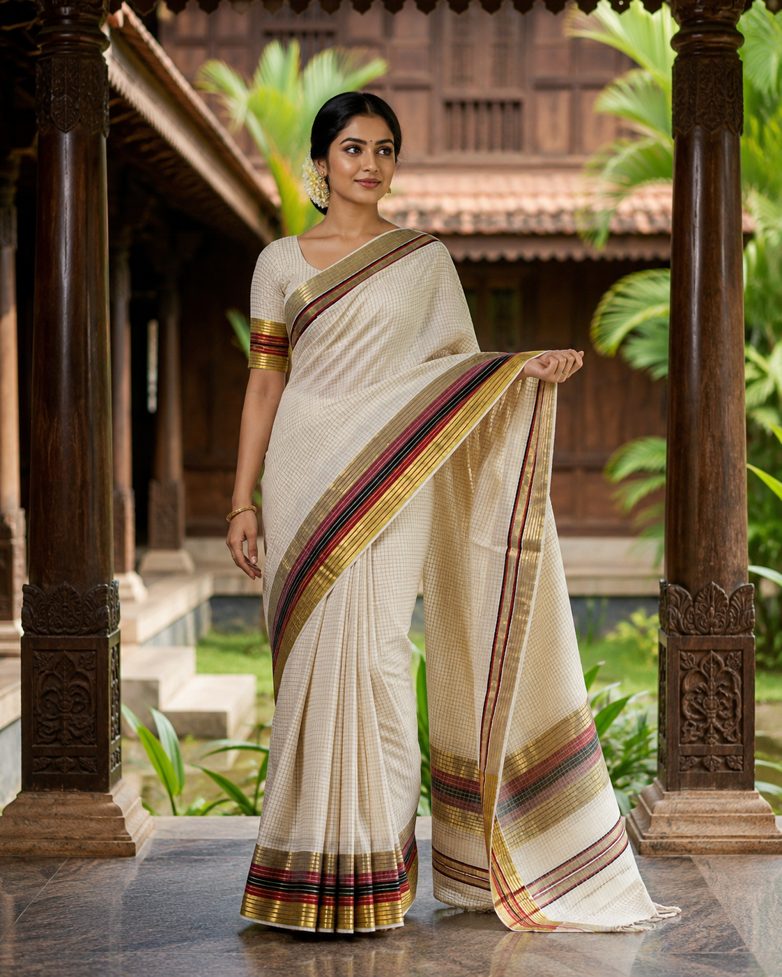 Elegant Multi-Color Tissue Saree with Running Blouse