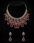 Emerald Bloom Statement Necklace & Earrings Set