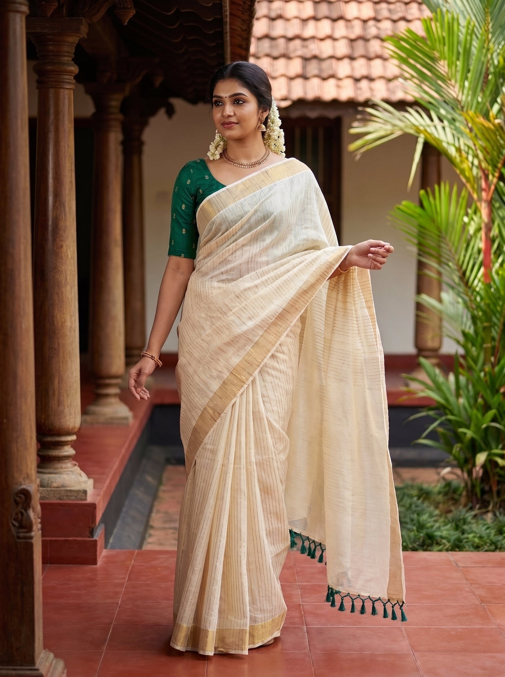 Fancy Cotton Saree with Running Blouse