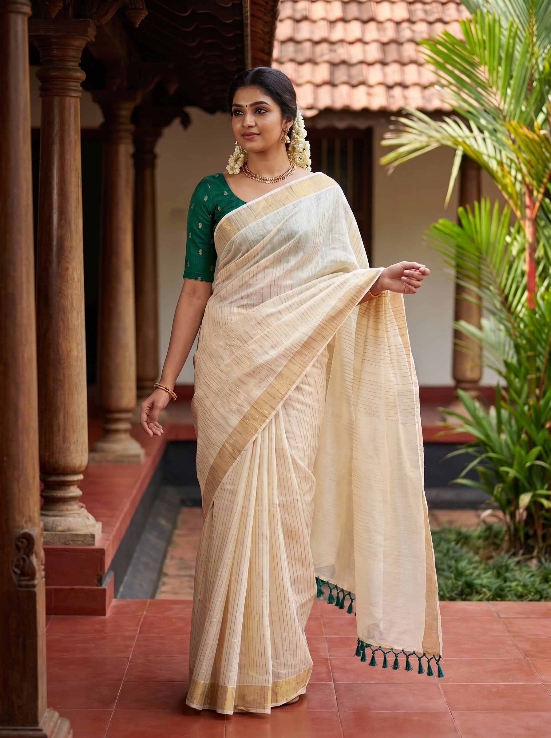 Fancy Cotton Saree with Running Blouse
