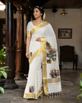 Kerala Saree with Elephant Print
