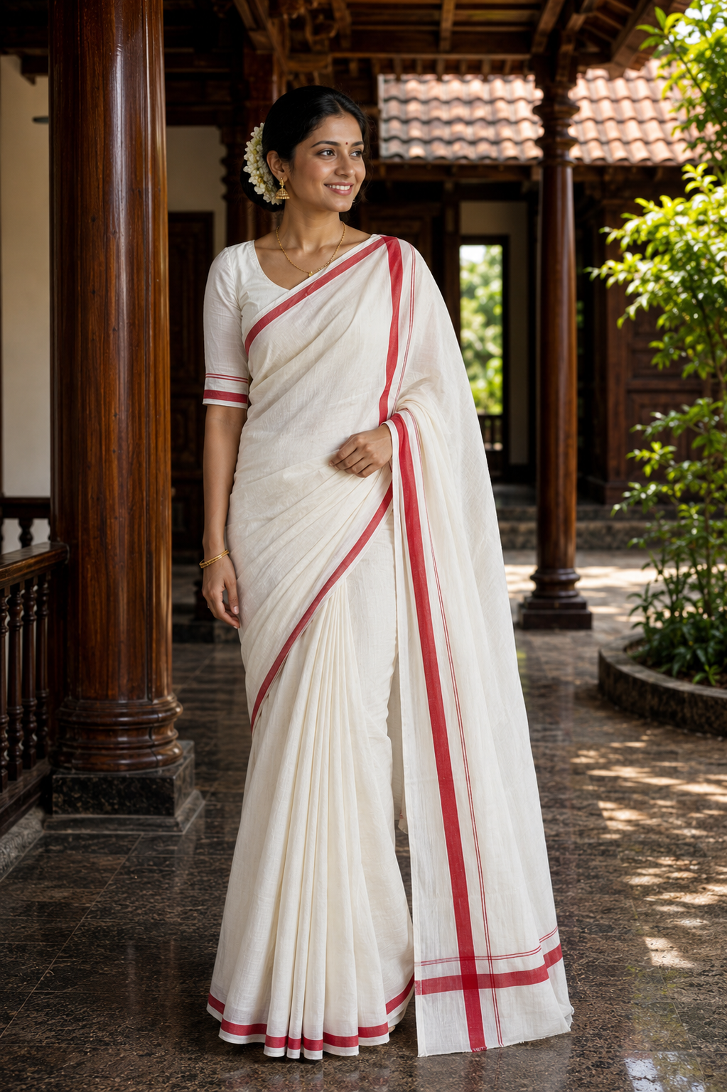 Premium Handloom Kerala Puliyila Kara Saree